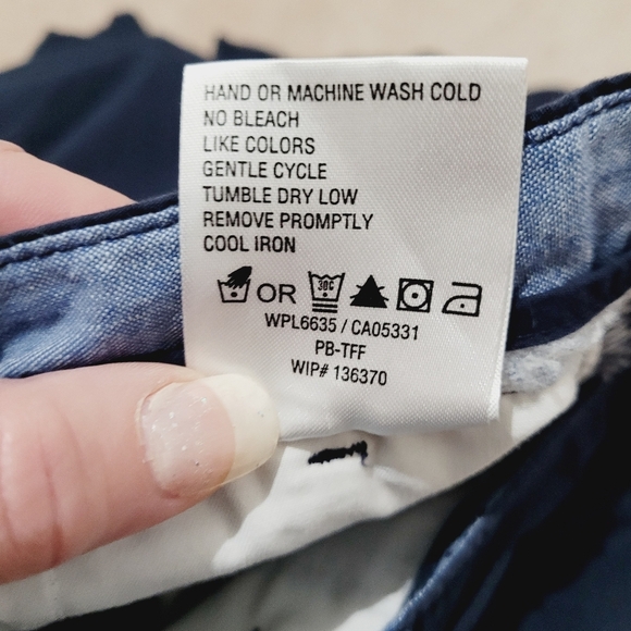 Woolrich Navy Blue 100% Cotton Flat Front Casual Shorts Mens Size 36 - Picture 7 of 10